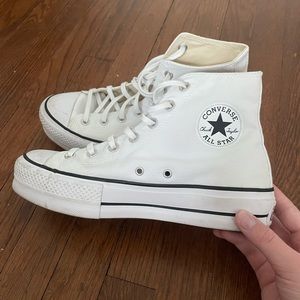 white platform converse- worn once!